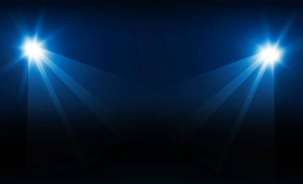 istock Football arena field with bright stadium lights vector design Vector illumination 1180618017