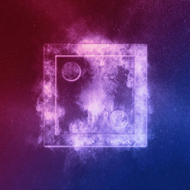 istock Dice Two at top Red Blue. Abstract night sky background 1180619061