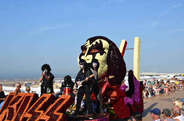 Blankenberge, West Flanders/ Belgium - August 25, 2019:: Beach festivity  flower corso, in Flemish called \