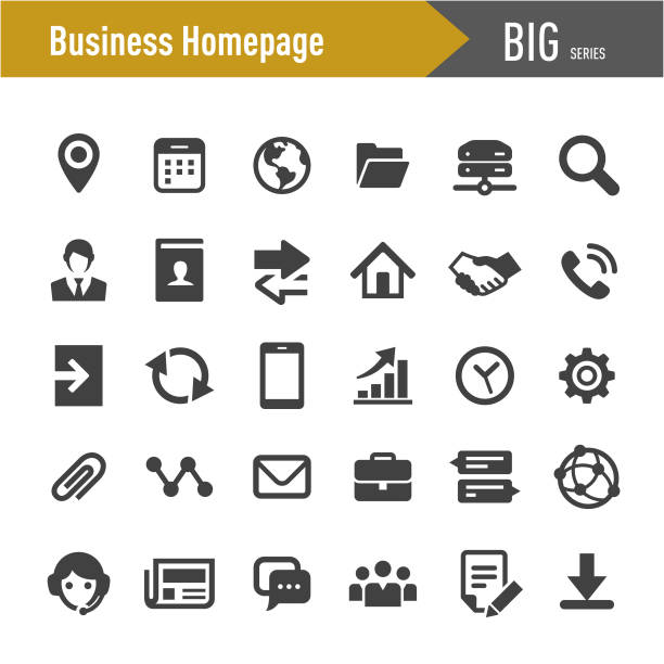 business homepage icons - große serie - information medium illustrations stock-grafiken, -clipart, -cartoons und -symbole