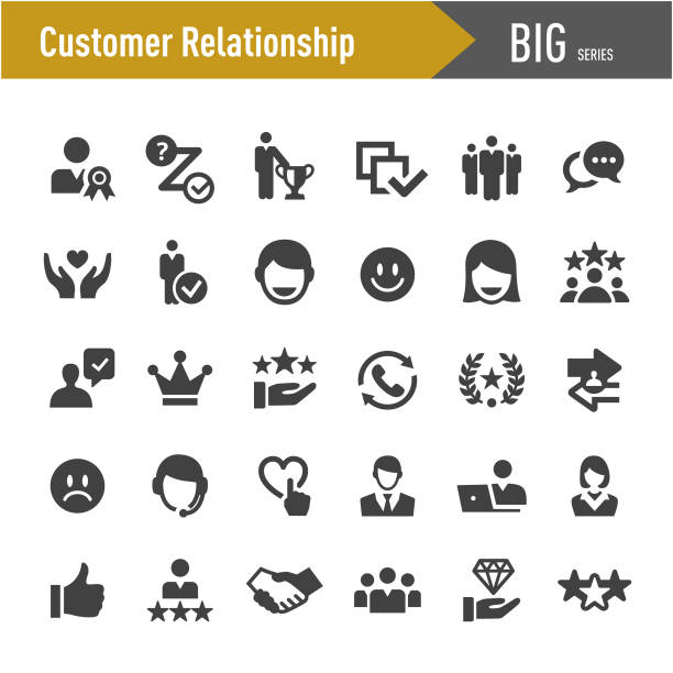 ilustraciones, imágenes clip art, dibujos animados e iconos de stock de iconos de relación con el cliente - big series - improvisar