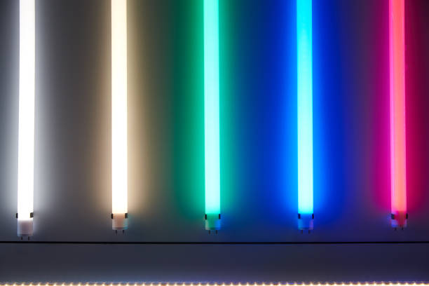 istock Luminescent lamps with various color of a luminescence. Energy Saving Technologies. Background 1180620425
