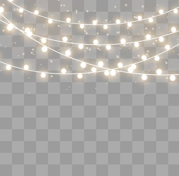 Christmas Lights Effect Stock Illustration - Download Image Now - Christmas  Lights, White Color, String - iStock