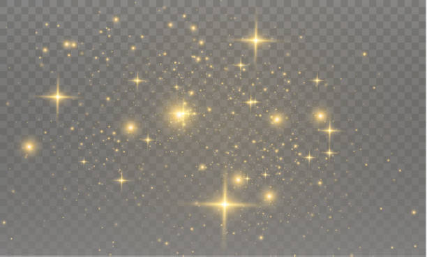 illustrazioni stock, clip art, cartoni animati e icone di tendenza di le scintille di polvere - shiny bright star glitter