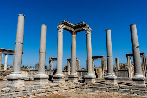 Turkey Antalya Perge Historical Ancient City. Travel concept photo