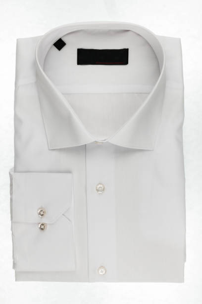 istock Classic folded white men's shirt isolated on a white background. 1180628699