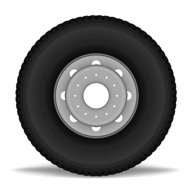 Truck wheel isolated on white background, vector illustration Truck wheel isolated on white background, vector illustration. bus livery stock illustrations