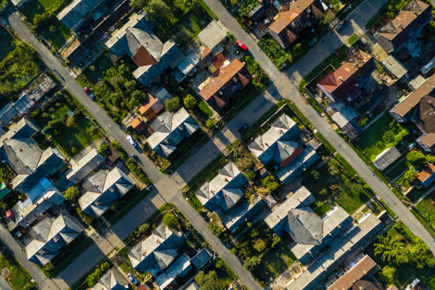 istock Flying over city area 1180631260