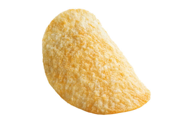 istock potato chips isolated on white background. place for text. 1180632540