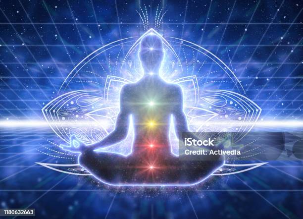 Meditation Deep Meditative State Of Conciousness Stock Photo - Download Image Now - Chakra, Yoga, Aura