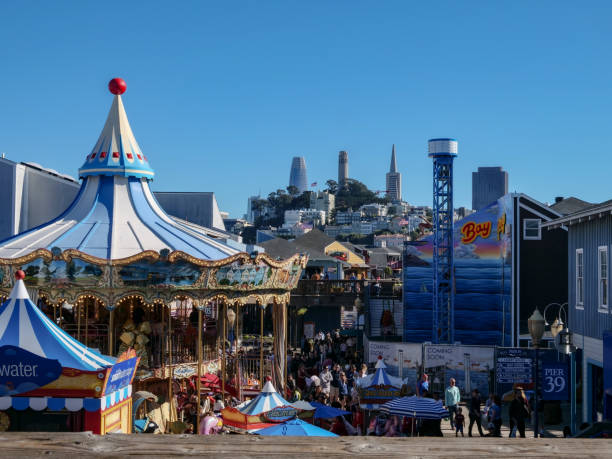 View of San Francisco from Pier 39 View of San Francisco from Pier 39 fishermans wharf stock pictures, royalty-free photos & images