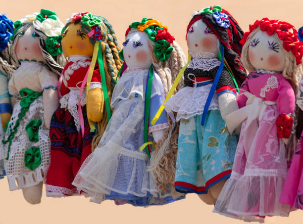 istock Handmade dolls are sewn in national style. 1180639336