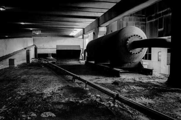 istock Black and White Industrial Boiler Pipes 1180650056
