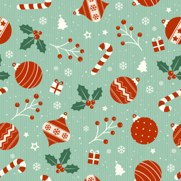 Christmas Backgrounds Seamless Pattern Vector Illustration Stock  Illustration - Download Image Now - iStock