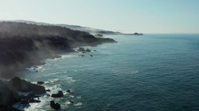 Drone Shot Northern California Coastline Beach Cove