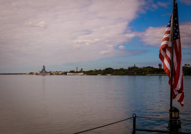 istock Us flag at pearl harbor 1180660673