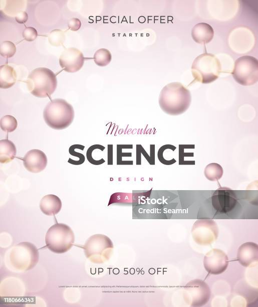 Science Background Design With 3d Molecular Structure Stock ...