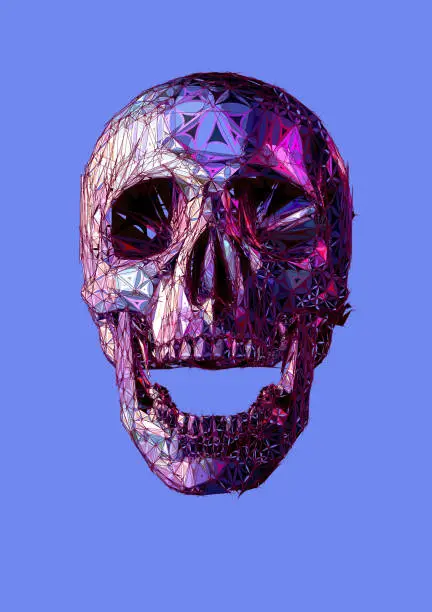 Vector illustration of Stylized skull illustration isolated on purple BG