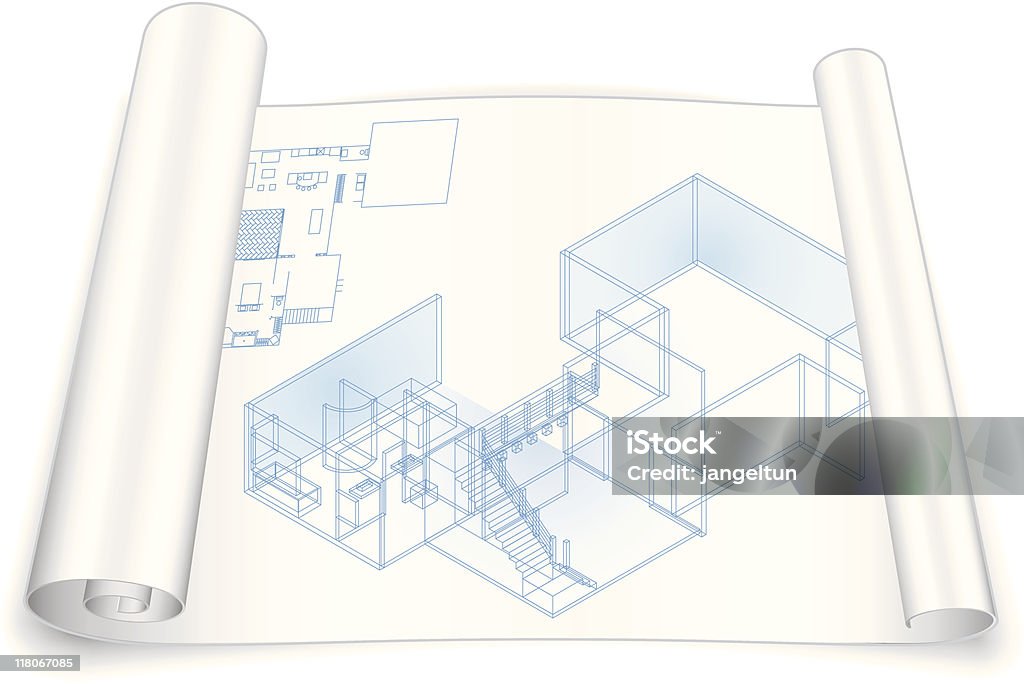 Architektonische blueprint - Lizenzfrei Rolle Vektorgrafik