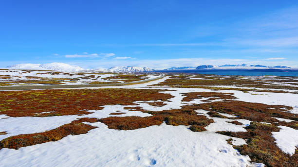 исландия пейзаж - arctic circle wintry landscape mountain mountain range стоковые фото и изображения