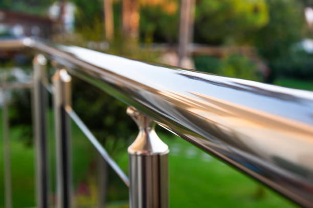 istock Metal railings and glass wall 1180677414