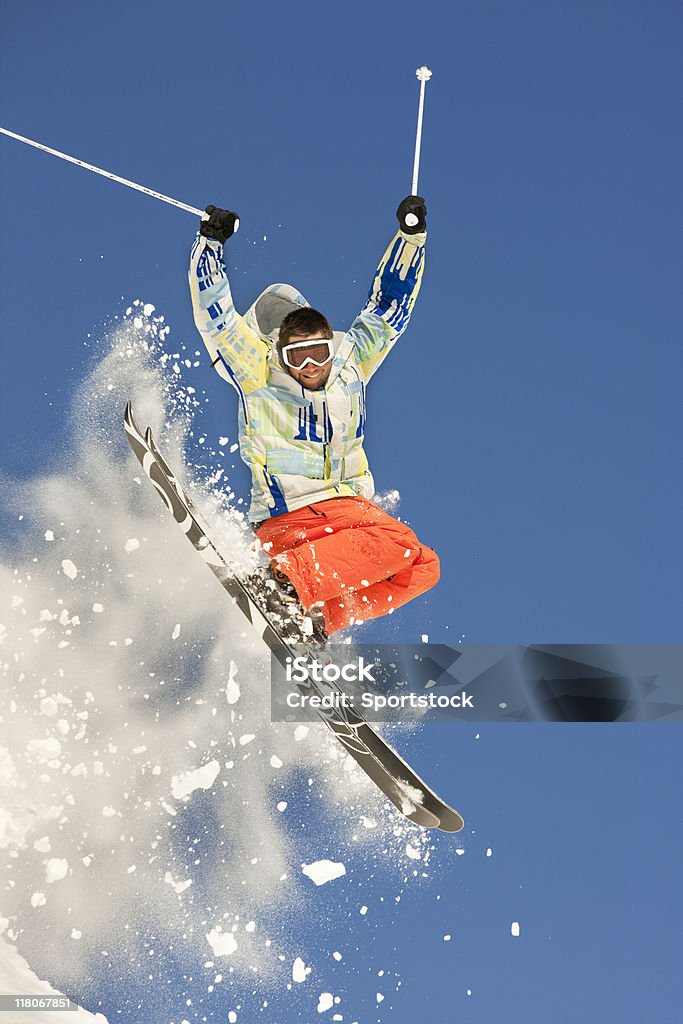 Skifahrer, Jump - Lizenzfrei Abenteuer Stock-Foto