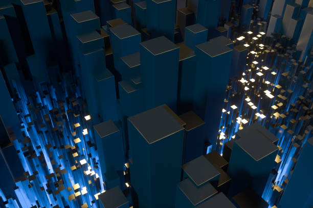 istock technical scene made up of repetitive columns, 3d rendering 1180681055