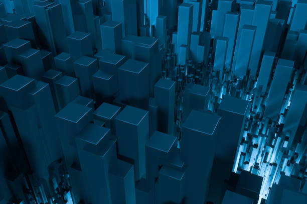 istock technical scene made up of repetitive columns, 3d rendering 1180681130