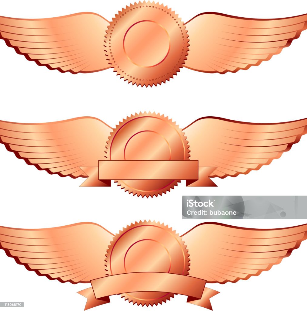 Wing Labels Three Blank Bronze Colored Labels With Wings Stock Illustration ...
