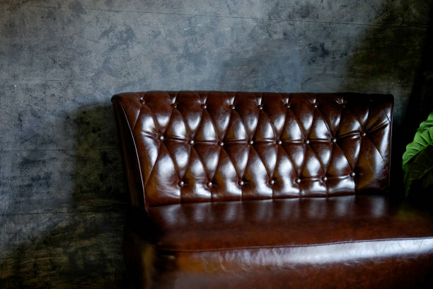istock brown leather sofa chair in living room 1180687762
