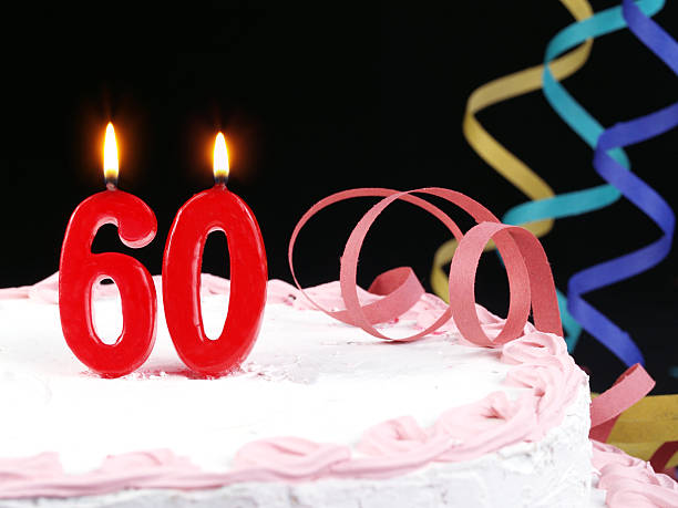 60 番です。結婚記念日 - six candles ストックフォトと画像
