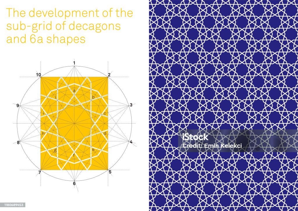 Decagon Pattern Arabesque Pattern Geometrical Pattern Stock ...