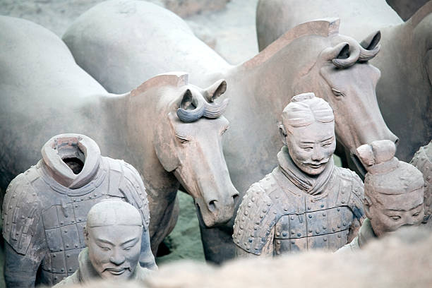 terakotowa armia - horse terracotta soldiers china terracotta zdjęcia i obrazy z banku zdjęć