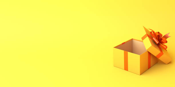 istock Happy Halloween holiday celebration design creative concept, opened gift box on orange background, copy space text area. 1180700918