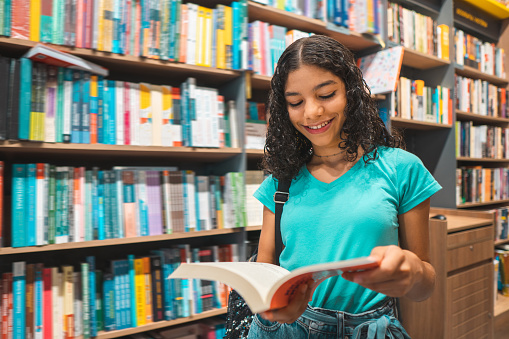Reading, Book, Teenage Girls, Library, Brazil