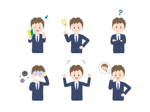 человек set1 - headache ideas businessman asking stock illustrations