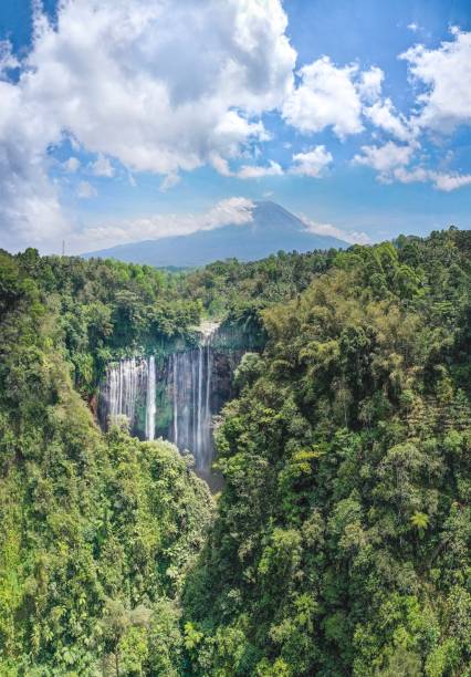 istock Scenic aerial view of Tumpak Sewu waterfall on Java 1180720804