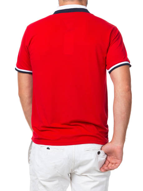 istock blank color t-shirt on man (back side) isolated on white background 1180720920