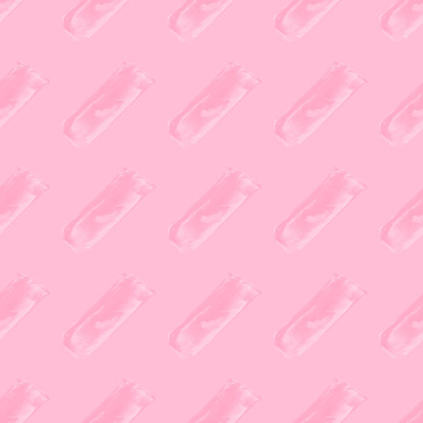 istock Acrylic brush strokes seamless pattern texture on pink bacground 1180723211