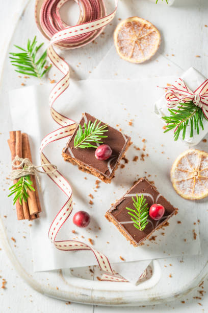 istock Top view of Gingerbread cake for Christmas with jam 1180726517