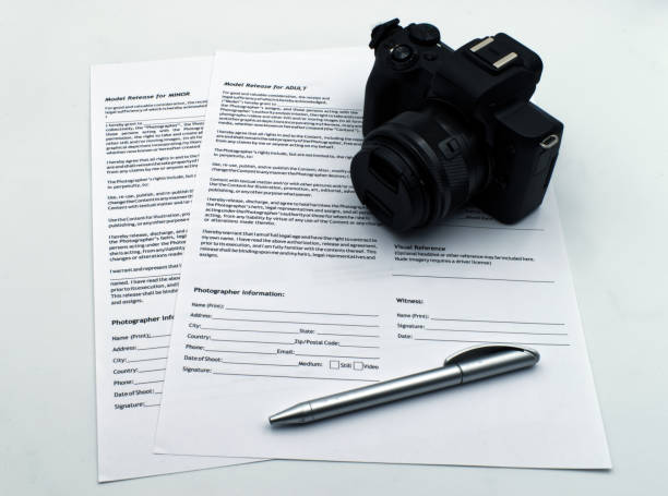 Model Release for adult and for minor documents, isolated on white background.
