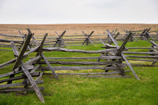 istock Wooden barrier on civil war battlefield 1180733036