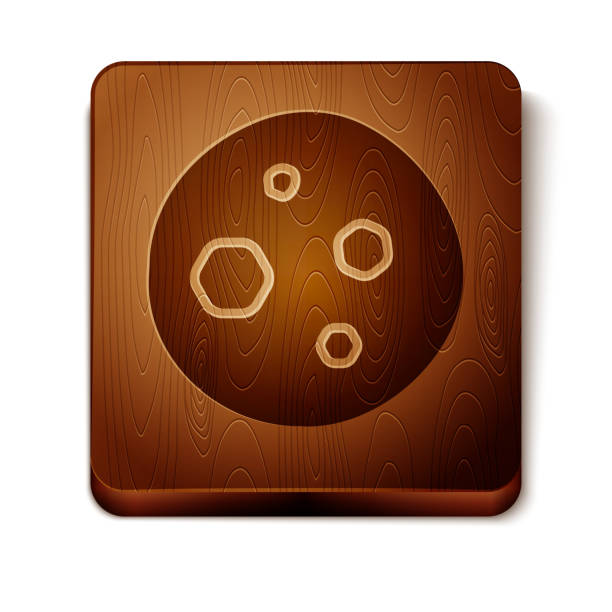 istock Brown Cookie or biscuit with chocolate icon isolated on white background. Wooden square button. Vector Illustration 1180733766