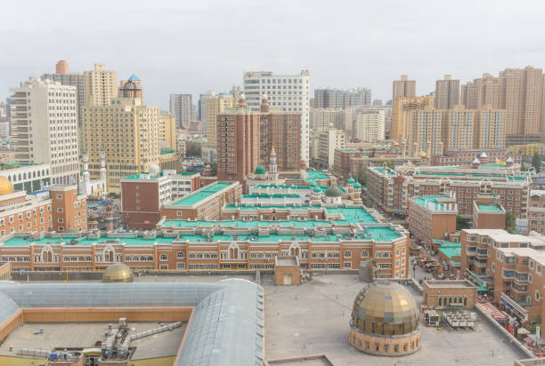 Urumqi, China - capital of the Xinjiang Uygur Autonomous Region, Urumqi displays several wonderful landmarks. Here in particular the city's skyline