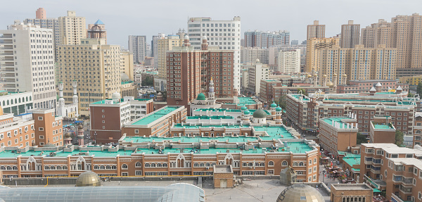 Urumqi, China - capital of the Xinjiang Uygur Autonomous Region, Urumqi displays several wonderful landmarks. Here in particular the city's skyline