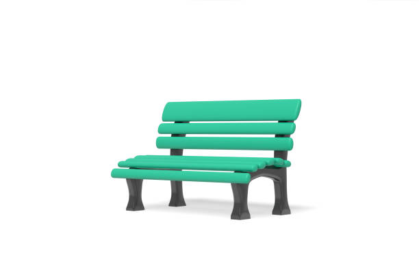 istock 3d rendering park bench green color isolated on a white background. Cartoon minimalistic style. 1180739455