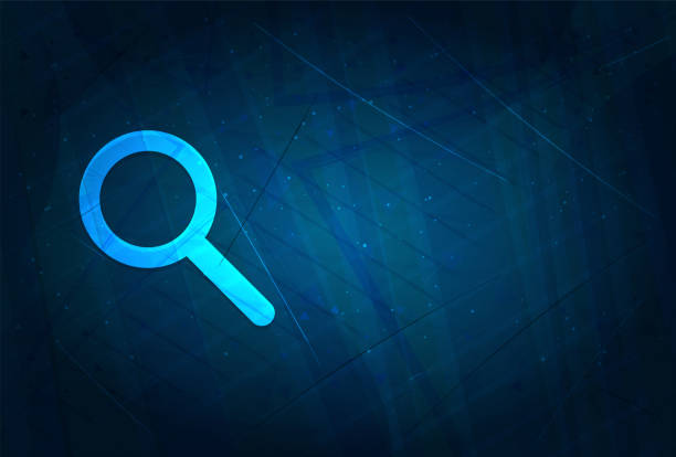 istock Magnifying glass icon futuristic digital abstract blue background 1180741860