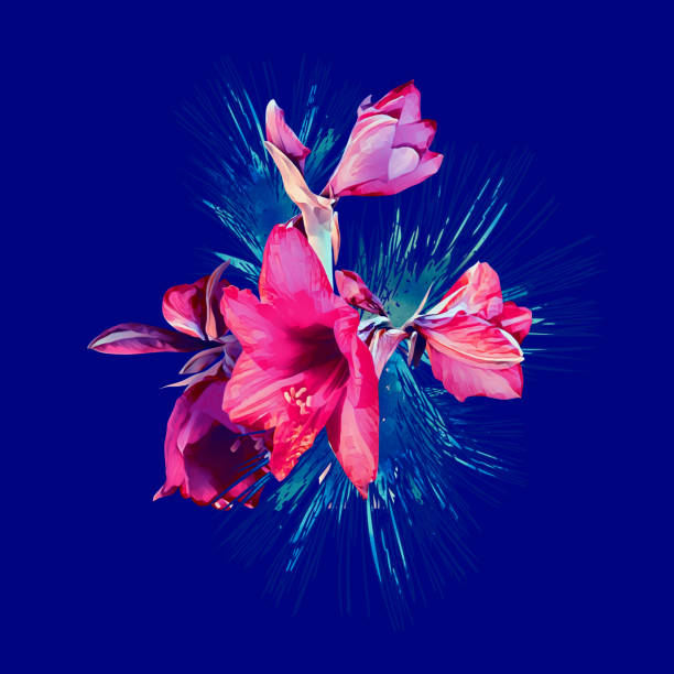 istock Christmas bouquet with amaryllis flowers. 1180750292