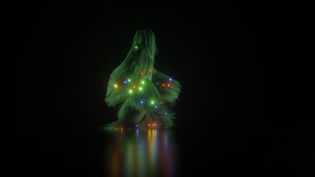 Animation of a hairy christmas character