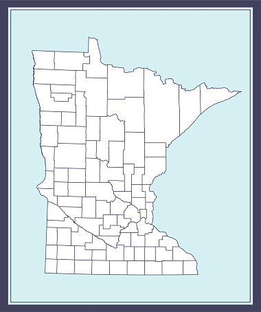 Printable counties map of Minnesota state of United States of America. The map is accurately prepared by a map expert.
